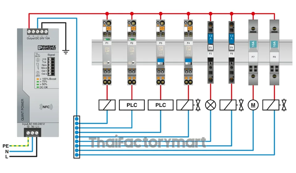 Phoenix Contact QUINT-PS/1AC/24DC/10 DIN Rail Power Supply (2866763), 24 V DC, 10 A, 240 W, 1-phase input รูปที่ 2
