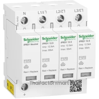 Modular surge arrester, Acti9 iPRD1 12.5, 3 P + N, 350 V, with remote transfert