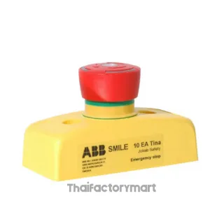 ABB, Red/Yellow/Black, Twist to Reset 32mm Mushroom Head Emergency Button, Smile 10 EA Tina