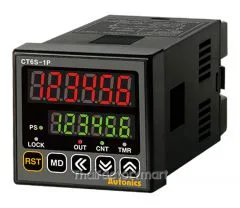 Counter and Timer, 1/16 DIN, 6 Digit, LED, 1 Preset, Relay and NPN Output, 100-240VAC