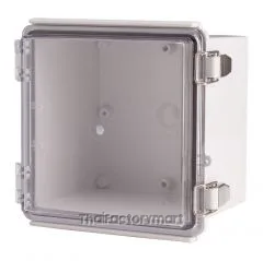 Enclosure, Hinge/Latch, ABS Clear, 5.91x5.91x4.72"