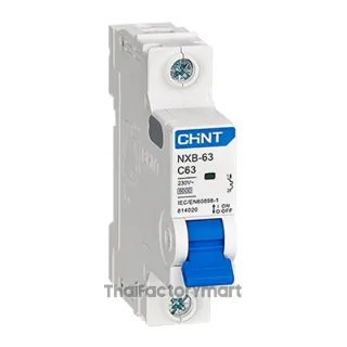 814020 Chint NXB-63 Miniature Circuit Breaker (MCB) 1P 63A Curve C 6kA
