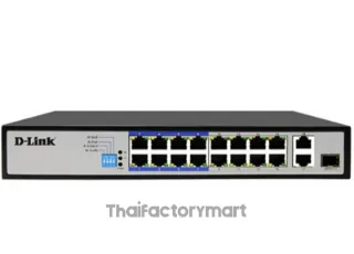 Switching Hub D-LINK (DES-F1018P-E) 16 Port POE + 2 Port Uplink + 1 SFP (17'')