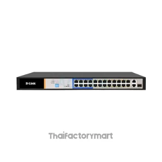 DES-F1026P-E Dlink สวิตซ์ 250M 24-Port Fast Ethernet PoE Switch with 1 Gigabit Combo Uplink Port
