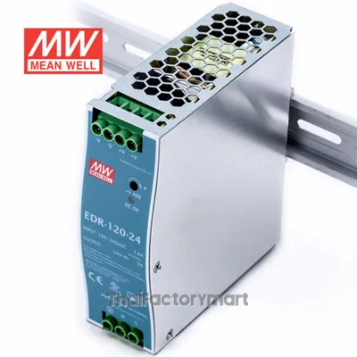 Mean Well EDR-120-24, DIN Rail Power Supply, 88%, 24V, 5A, 120W, Adjustable รูปที่ 2