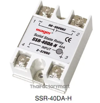 โซลิดสเตตรีเลย์ SSR-40DAH ,Input :3-32VDC ,Output :90-480VAC 40A