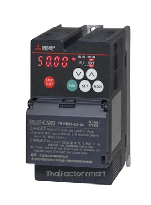Mitsubishi FR-E800 Inverter, Three-Phase 200V Class, 0.1 kW, Model FR-E820-0.1K-1