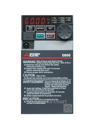Mitsubishi FR-E800 Inverter, Three-Phase 200V Class, 11 kW, Model FR-E820-11K-1