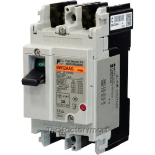 BW32AAG-2P015W Fuji Electric MCCB BW Series, 2 Poles, 15A, 32AF frame, 2.5 kA @ 230 V AC, with auxiliary switch (SPDT)