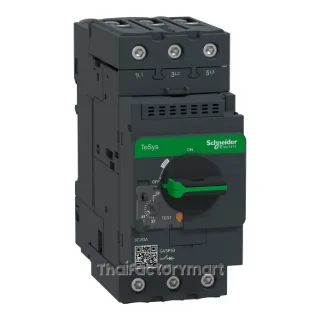 Schneider GV3P50 Motor Circuit Breaker, TeSys Deca 3P, 37 - 50 A, Thermal-Magnetic, Rotary Handle, EverLink Terminals
