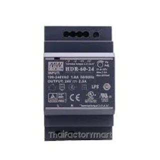 60 W/2.5 A DIN-rail 24 VDC power supply, universal 85 to 264 VAC or 120 to 370 VDC input voltage, -30 to 70Â°C operating temperature