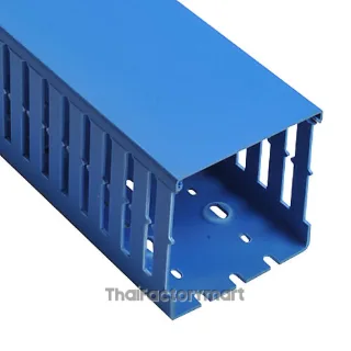 Wire Duct, Open Slot, Blue, 3 x 5" (WxH),