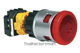 XN4E-TL403Q4MR, Emergency Stop Switches Illuminated PUSH-ON φ44 mushroom, 3NC contact, Screw terminal w/Terminal cover, Dark red