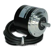 Koyo Encoder, Incremental, Heavy Duty, 5000 Pulses per Revolution, 10mm Solid Shaft, 78mm Diameter Body, 10-30VDC, Push-Pull (Totem Pole), IP65 (Waterjet Proof), 2 meter Cable, Tinned Ends, Mounting Screws included