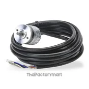 Koyo Encoder, Incremental, Light Duty, 1000 Pulses per Revolution, 4mm Solid Shaft, 25mm Diameter Body, 5-12VDC, NPN Open Collector, IP50 (Dust Proof), 2 meter Cable, Tinned Ends, Mounting Screws included