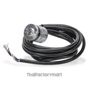 Koyo Encoder, Incremental, Light Duty, 100 Pulses per Revolution, 4mm Solid Shaft, 25mm Diameter Body, 5-12VDC, NPN Open Collector, IP50 (Dust Proof), 2 meter Cable, Tinned Ends, Mounting Screws included