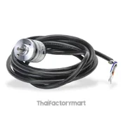Koyo Encoder, Incremental, Light Duty, 360 Pulses per Revolution, 4mm Solid Shaft, 25mm Diameter Body, 12-24VDC, NPN Open Collector, IP50 (Dust Proof), 2 meter Cable, Tinned Ends, Mounting Screws included
