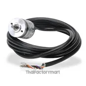 Koyo Encoder, Incremental, Light Duty, 500 Pulses per Revolution, 4mm Solid Shaft, 25mm Diameter Body, 12-24VDC, NPN Open Collector, IP50 (Dust Proof), 2 meter Cable, Tinned Ends, Mounting Screws included