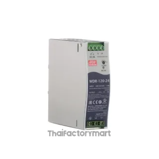 Mean Well WDR-120-24, DIN Rail Power Supply, 91%, 24V, 5A, 120W, Adjustable