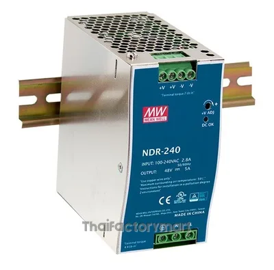 Mean Well NDR-240-24, DIN Rail Power Supply, 89%, 24V, 10A, 240W, Adjustable รูปที่ 3