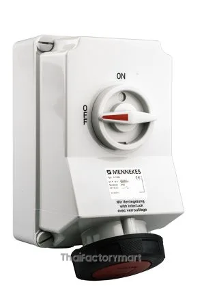 Mennekes Switchable IP67 Interlocked Socket 3PN+E, Earthing Position 6h, 63A, 400V