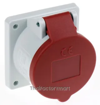 Mennekes IP44 Red Panel Mount 5P Industrial Power Socket, Rated At 16A, 400V