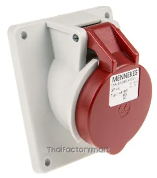 Mennekes IP44 Red Panel Mount 4P 20 ? Industrial Power Socket, Rated At 16A, 400V