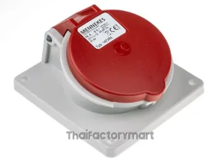 Mennekes IP44 Red Panel Mount 5P 20 ? Industrial Power Socket, Rated At 16A, 400V