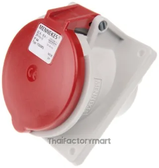 Mennekes IP44 Red Panel Mount 5P 20 ? Industrial Power Socket, Rated At 32A, 400V
