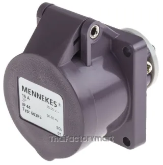 Mennekes IP44 Purple Panel Mount 2P Industrial Power Socket, Rated At 16A, 20 25V