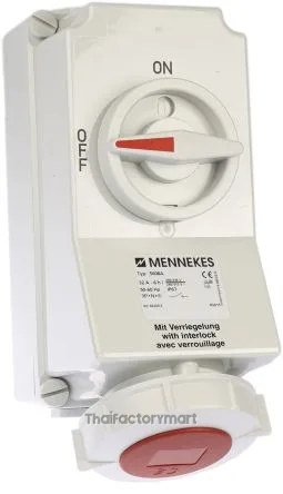 Mennekes Switchable IP67 Interlocked Socket 3PN+E, Earthing Position 6h, 32A, 400V