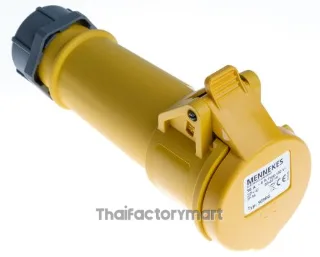 Mennekes IP44 Yellow Cable Mount 3P Industrial Power Socket, Rated At 16A, 110V