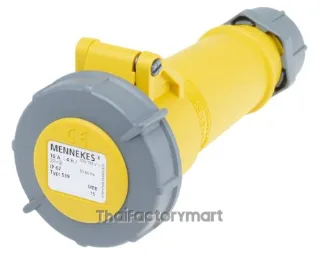 Mennekes IP67 Yellow Cable Mount 3P Industrial Power Socket, Rated At 16A, 110V