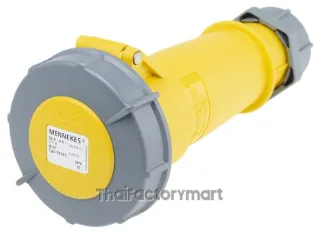 Mennekes AM-TOP Series, IP67 Yellow Cable Mount 3P Industrial Power Socket, Rated At 32A, 110V