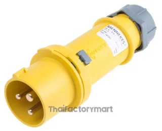 Mennekes ProTOP Series, IP44 Yellow Cable Mount 3P Industrial Power Plug, Rated At 16A, 110V