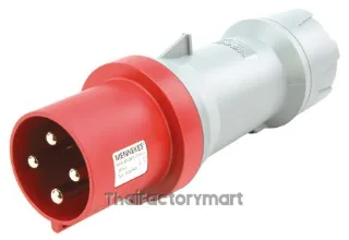 Mennekes PowerTOP Series, IP44 Red Cable Mount 3P+E Industrial Power Plug, Rated At 63A, 415 V