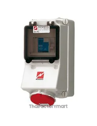 Mennekes IP44 Red Wall Mount 4P Industrial Power Socket, Rated At 32A, 400V