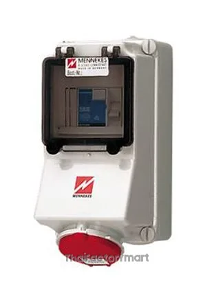Mennekes IP44 Red Wall Mount 5P Industrial Power Socket, Rated At 16A, 400V