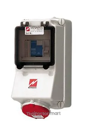 Mennekes IP44 Red Wall Mount 5P Industrial Power Socket, Rated At 32A, 400V