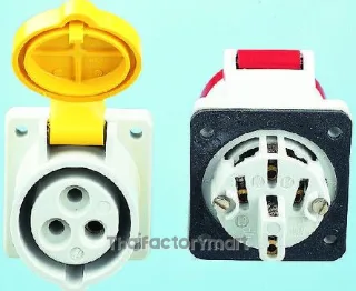 Mennekes IP44 Red Panel Mount 4P Industrial Power Socket, Rated At 16A, 400V