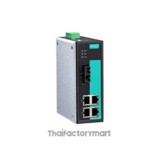 MOXA EDS-305-M-SC-T, Industrial Unmanaged Ethernet Switch with 4 10/100BaseT(X) ports, 1 multi mode 100BaseFX port, SC connector, -40 to 75°C