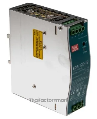 Mean Well EDR-120-12, DIN Rail Power Supply, 85%, 12V, 10A, 120W, Adjustable