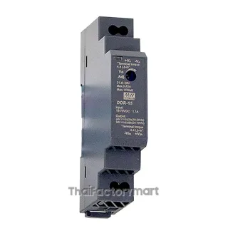 Mean Well DDR-15L-15, DIN Rail Type DC-DC Converter, 86%, 15V, 1A, 15W, Adjustable
