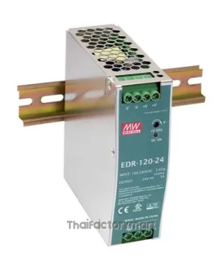 Mean Well EDR-120-48, DIN Rail Power Supply, 89%, 48V, 2.5A, 120W, Adjustable