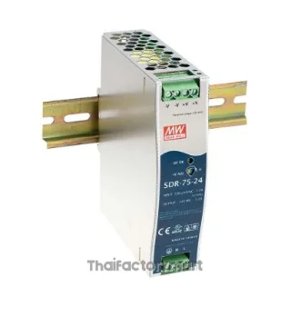 Mean Well SDR-75-48, DIN Rail Power Supply, 90%, 48V, 1.6A, 76.8W, Adjustable
