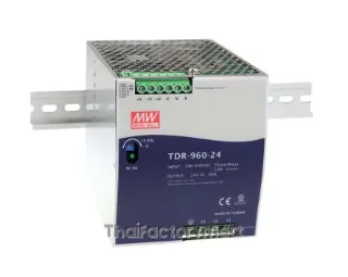 Mean Well TDR-960-24, DIN Rail Power Supply, 94%, 24V, 40A, 960W, Adjustable