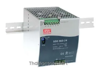 Mean Well SDR-960-24, DIN Rail Power Supply, 94%, 24V, 40A, 960W, Adjustable