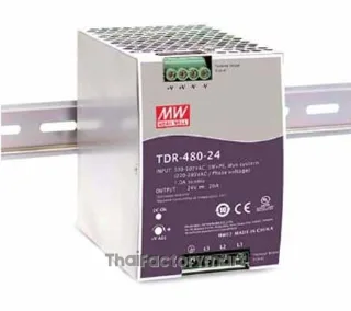 Mean Well TDR-480-48, Three Phase Industrial DIN Rail Power Supply, 93%, 48V, 10A, 480W, Adjustable