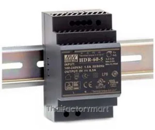 Mean Well HDR-60-12, DIN-Rail Power Supply, 88%, 12V, 4.5A, 54W, Adjustable