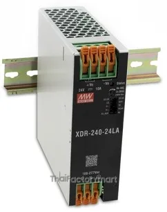 Mean Well XDR-240-48LA 240W AC/DC High-End Ultra Slim Industrial DIN Rail Power Supply, 48V Output, Lever-Actuated Terminal